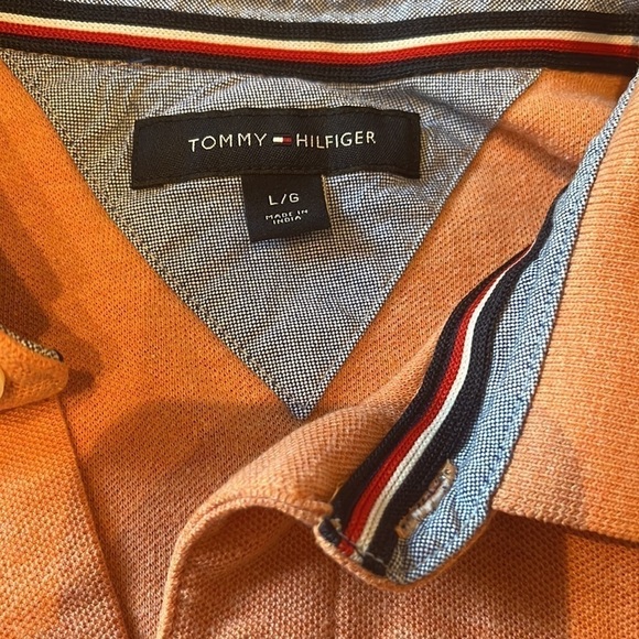 Tommy Hilfiger golf shirt polo, pale orange color, size large​​​ - Picture 2 of 6